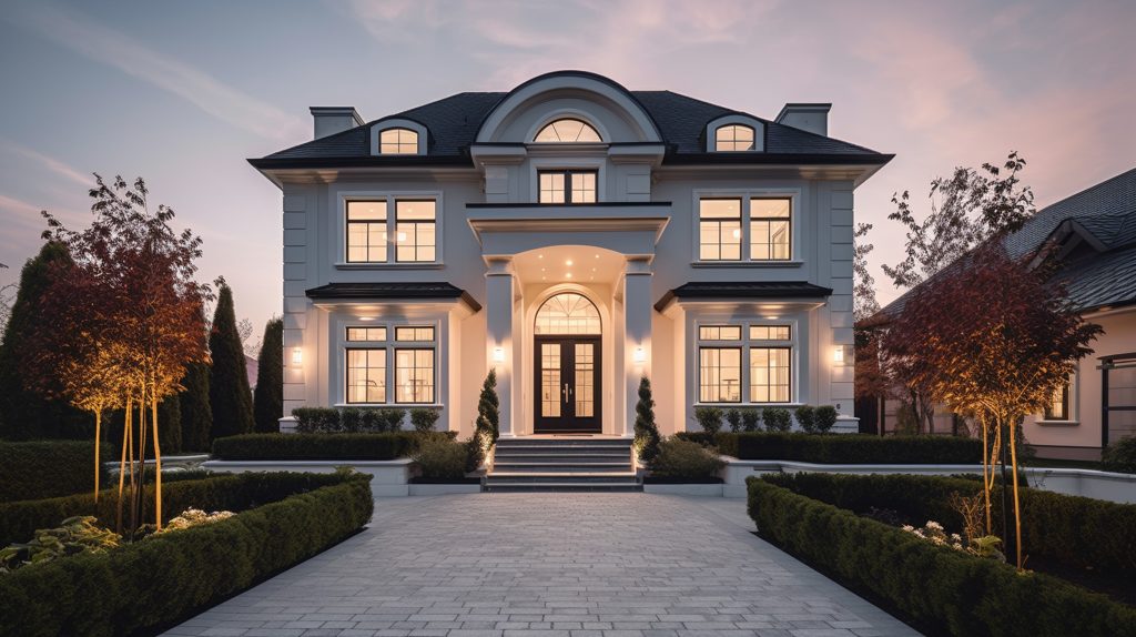 vecteezy exterior of modern luxury house with garden and beautiful sky 23308086