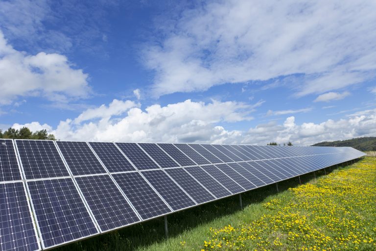 vecteezy solar power station on the spring flowering meadow 2965620
